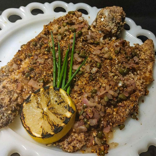 Hazelnut Crusted Trout with Piccata Sauce