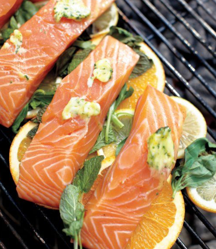 Grilled Salmon with Lime Butter Sauce
