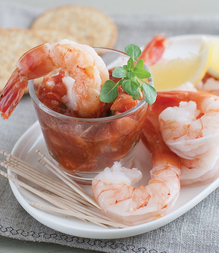 Poached Shrimp with Cocktail Sauce