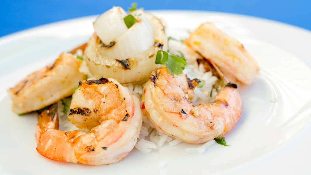 Grilled Shrimp With Coconut Rice